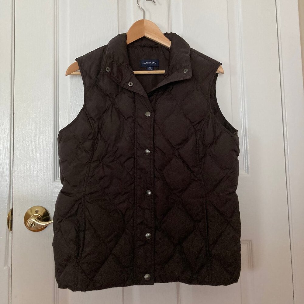 Lands' End Dark Brown Puffer Vest